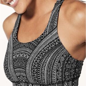 Lululemon Energy Bra Nulux Entwined Ice Grey Black Size 4
